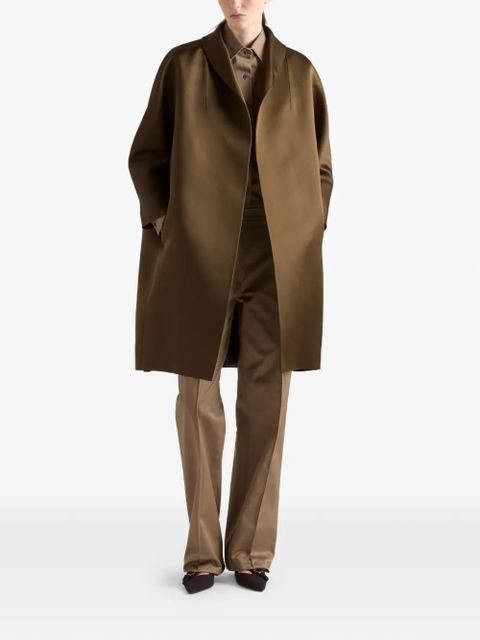 Prada single-breasted double satin coat - Brown - zdjęcie produktu nr 2
