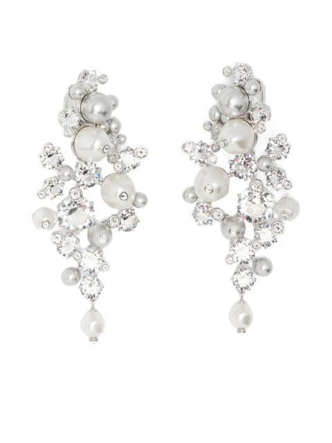 Swarovski Constella crystal-embellished clip earrings - White - zdjęcie produktu nr 1