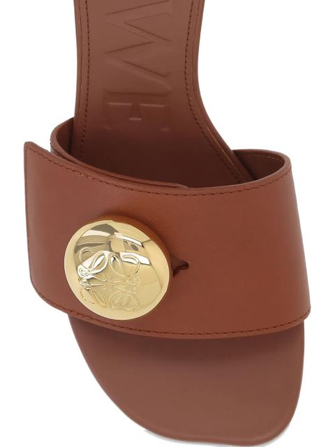 LOEWE button heeled sandals - Brown
