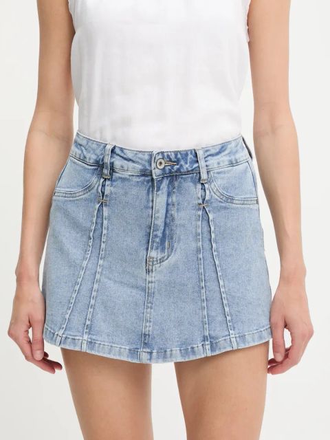 Answear.LAB spódnicospodnie jeansowe damskie kolor niebieski gładkie medium waist