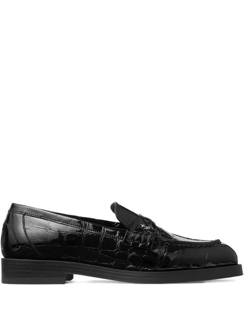Jimmy Choo Ivy crocodile-embossed loafers - Black - zdjęcie produktu nr 1