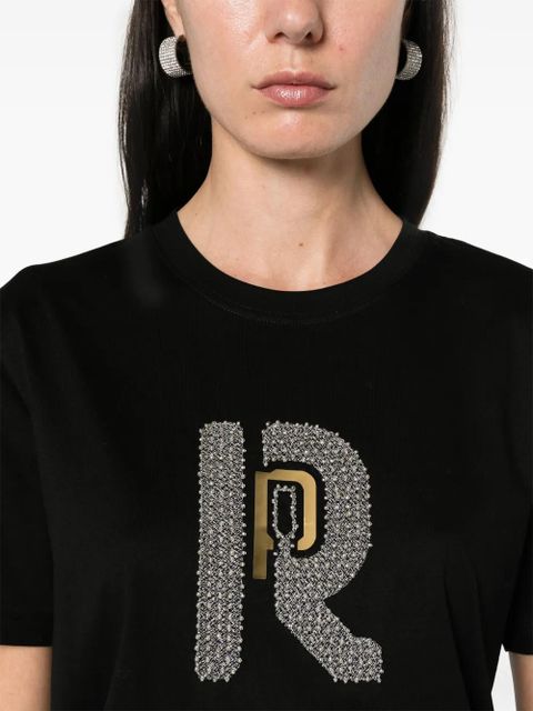 Rabanne bead-embellished cotton T-shirt - Black