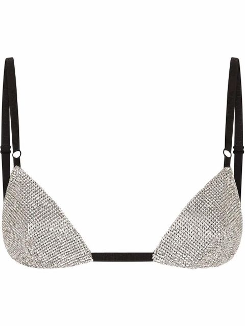 Dolce & Gabbana crystal mesh triangle bra - Grey - zdjęcie produktu nr 1