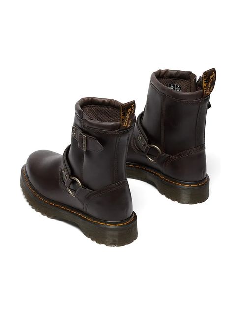 Dr. Martens botki skórzane Anistone Harness damskie kolor brązowy na płaskim obcasie DM41870200 - zdjęcie produktu nr 2