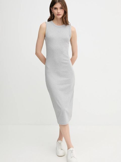 Calvin Klein Jeans sukienka kolor szary midi dopasowana LV047C240G - zdjęcie produktu nr 2