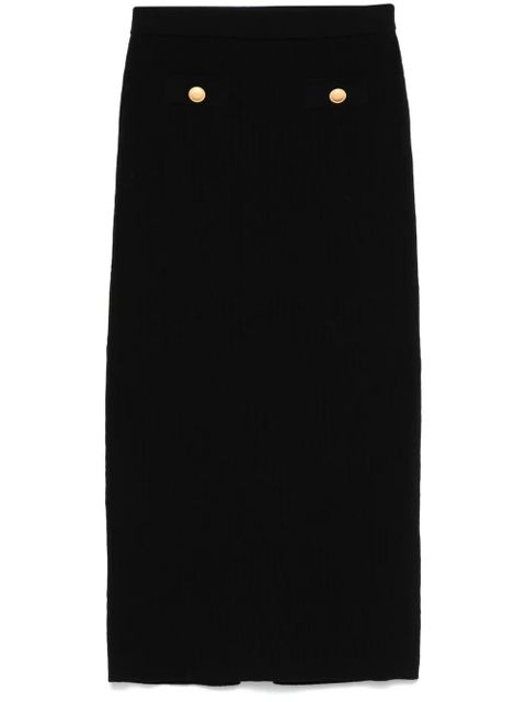Alessandra Rich ribbed midi skirt - Black - zdjęcie produktu nr 1