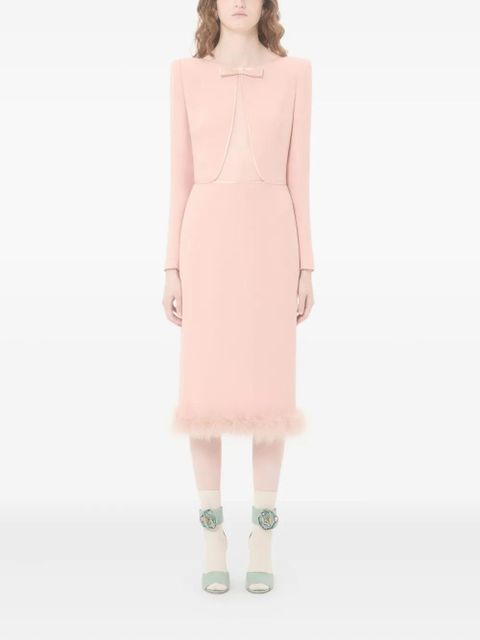 Valentino Garavani midi Boa shoulder pads dress - Pink - zdjęcie produktu nr 2
