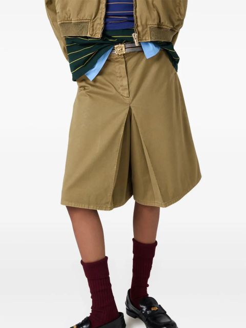 Miu Miu garment-dyed cotton midi skirt - Green