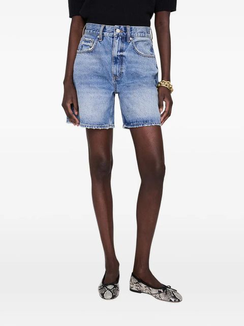 ANINE BING Heath frayed shorts - Blue