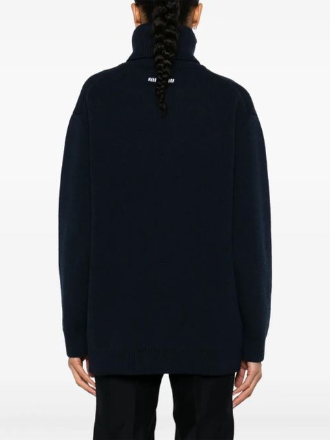 Miu Miu intarsia-knit logo sweater - Blue