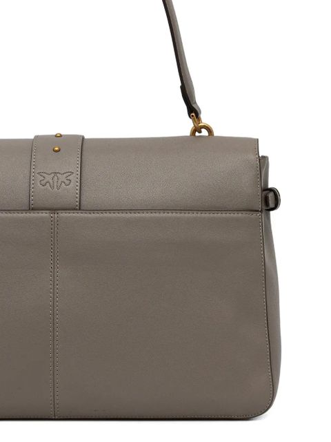 PINKO maxi Love stud-embellished shoulder bag - Grey