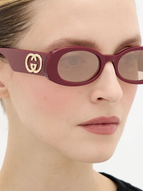 Gucci okulary przeciwsłoneczne damskie kolor bordowy GG0517S