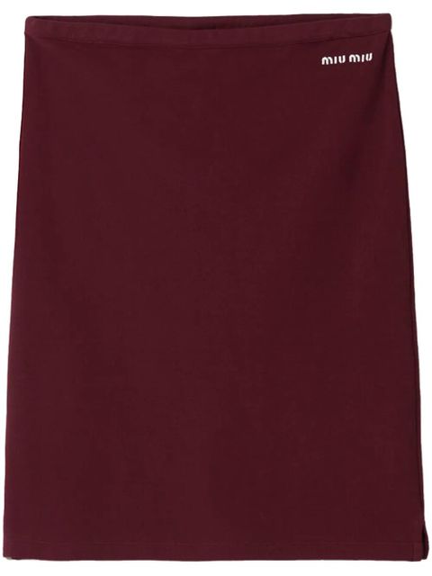 Miu Miu logo-embroidered piqué skirt - zdjęcie produktu nr 1