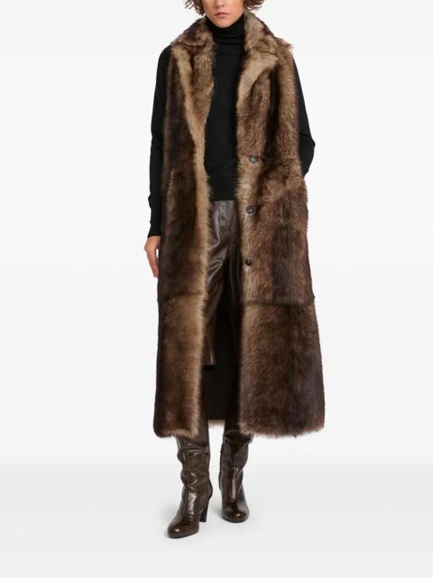 Yves Salomon Toscana shearling coat - Brown
