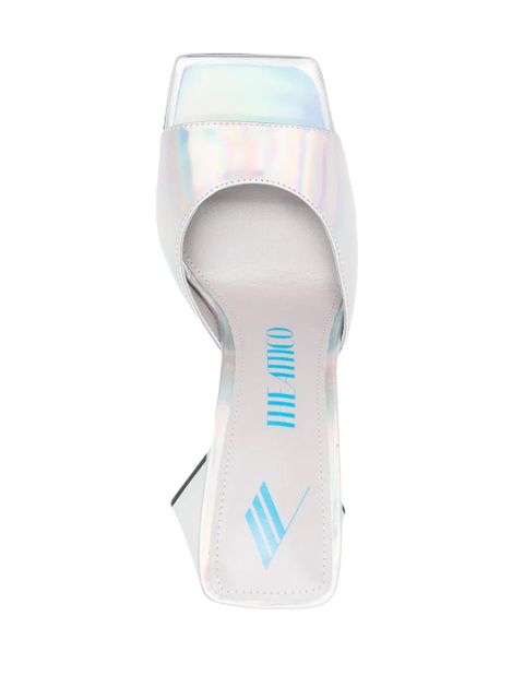 The Attico 115mm Devon holographic sandals - Silver