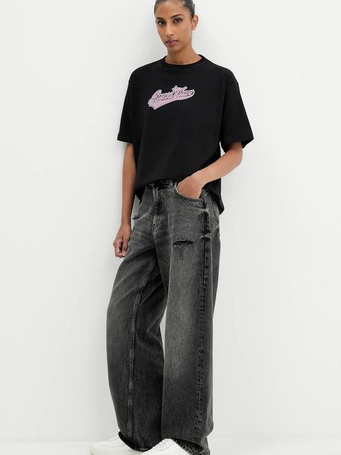 Guess Jeans t-shirt bawełniany damski kolor czarny W5BI31 K8HM0