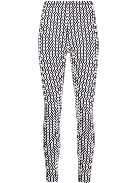 Valentino Garavani all-over logo-print leggings - Black - zdjęcie produktu nr 1