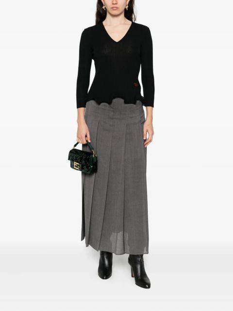 FENDI V-neck top - Black - zdjęcie produktu nr 2