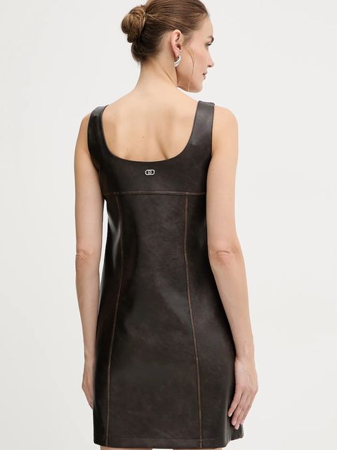 Liu Jo sukienka kolor brązowy mini prosta MF5314 E1051