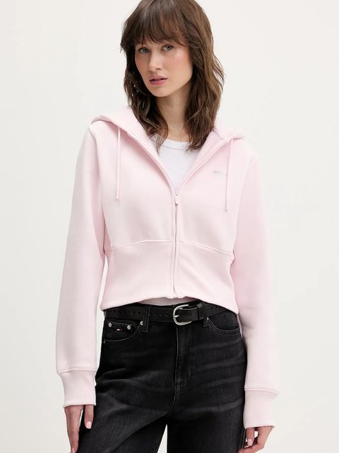 Tommy Jeans bluza damska kolor różowy z kapturem gładka DW0DW21943 - zdjęcie produktu nr 1