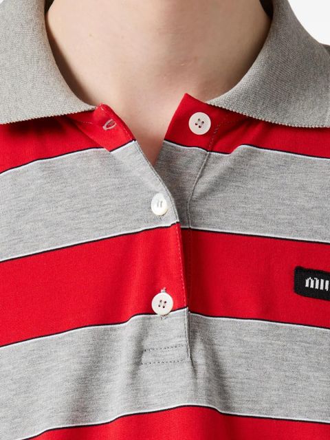 Miu Miu Striped jersey polo shirt - Red