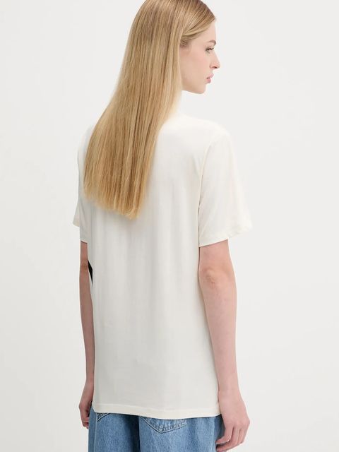 Hugo Blue t-shirt bawełniany damski kolor beżowy 50545053