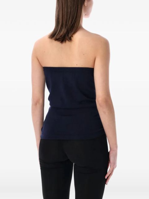 Magda Butrym rose-appliqué strapless top - Blue - zdjęcie produktu nr 1