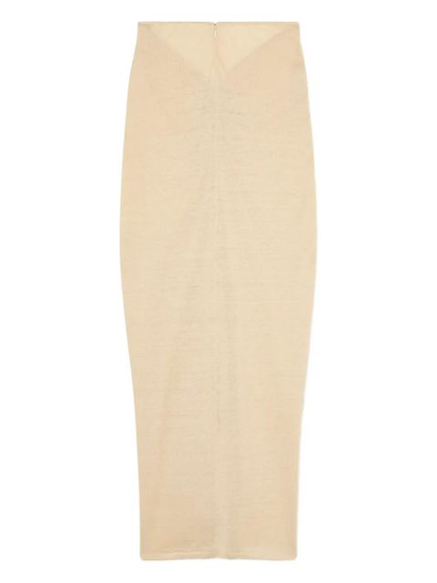 Alanui Mermaid draped midi skirt - Neutrals - zdjęcie produktu nr 2