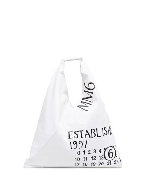 MM6 Maison Margiela numbers motif Japanese tote bag - White - zdjęcie produktu nr 1