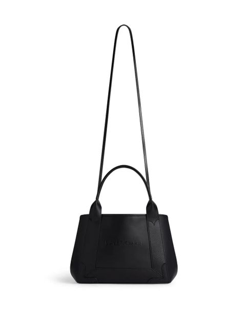Balenciaga debossed-logo leather tote bag - Black