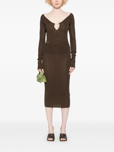 Jacquemus La jupe Pralù midi skirt - Brown