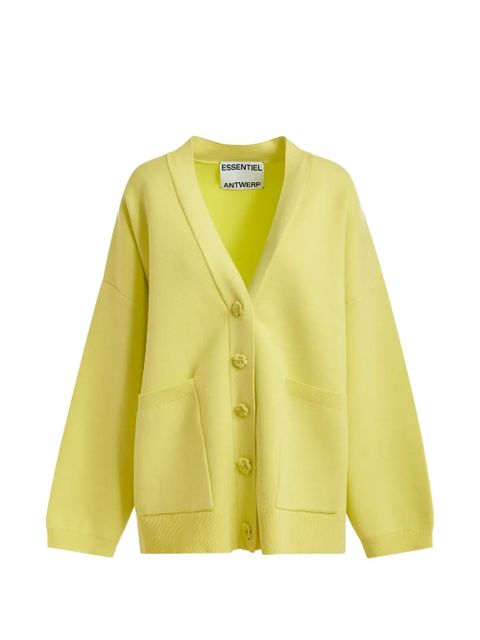 Essentiel Antwerp flower-buttons patch-pocket cardigan - Yellow - zdjęcie produktu nr 1