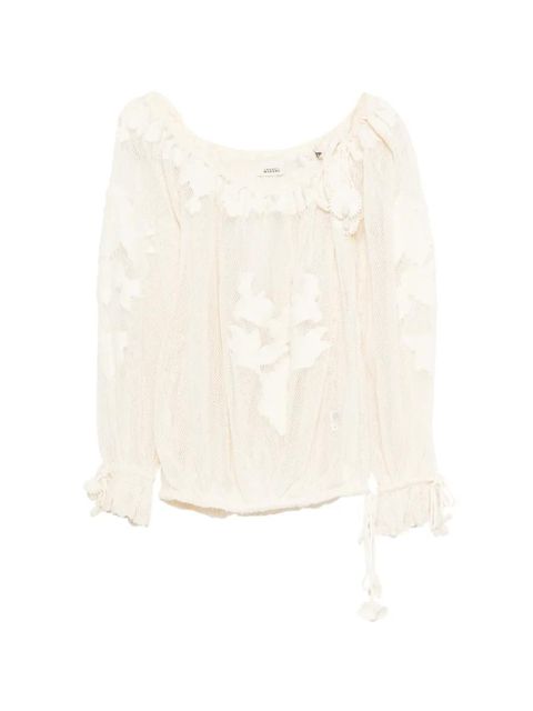 ISABEL MARANT floral appliqué blouse - Neutrals - zdjęcie produktu nr 1