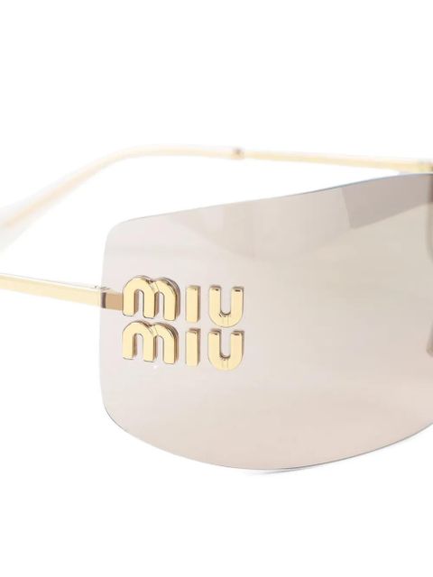 Miu Miu Eyewear Aube logo-plaque sunglasses - Gold