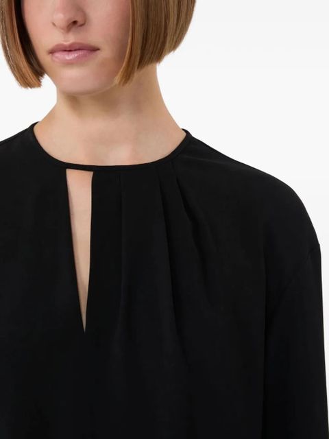 Max Mara pleated keyhole blouse - Black