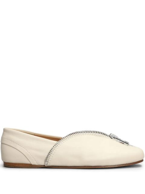 JW Anderson zip-detail leather ballerina shoes - Neutrals - zdjęcie produktu nr 1