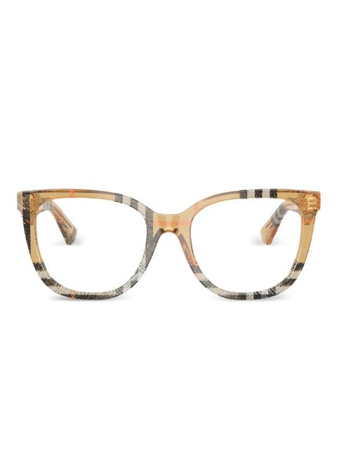 Burberry Eyewear checked square-frame glasses - Brown - zdjęcie produktu nr 1
