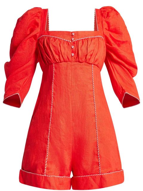 FARM Rio linen playsuit - Red - zdjęcie produktu nr 1