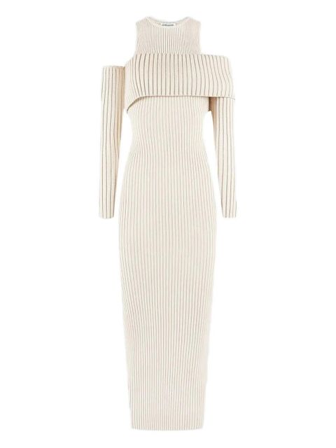 Manière De Voir knitted overlay midi dress - Neutrals - zdjęcie produktu nr 1