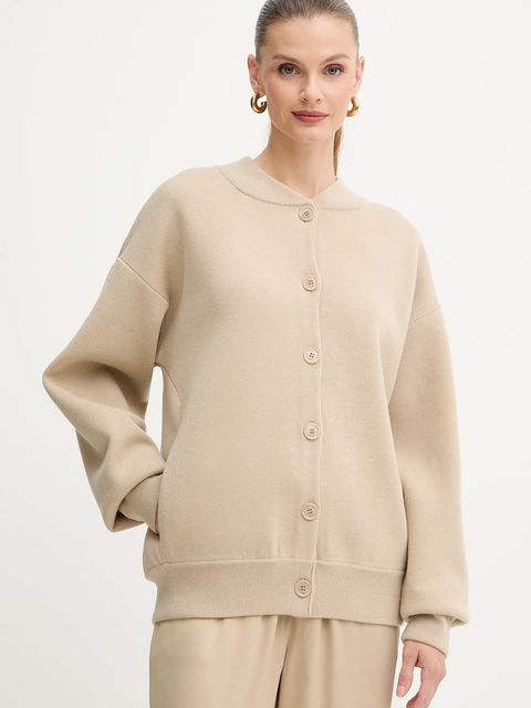 BOSS kardigan wełniany damski kolor beżowy 50543544 - zdjęcie produktu nr 1