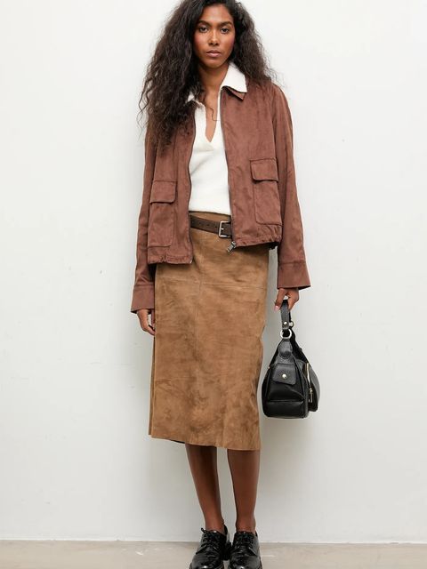 Answear.LAB kurtka kolor brązowy przejściowa