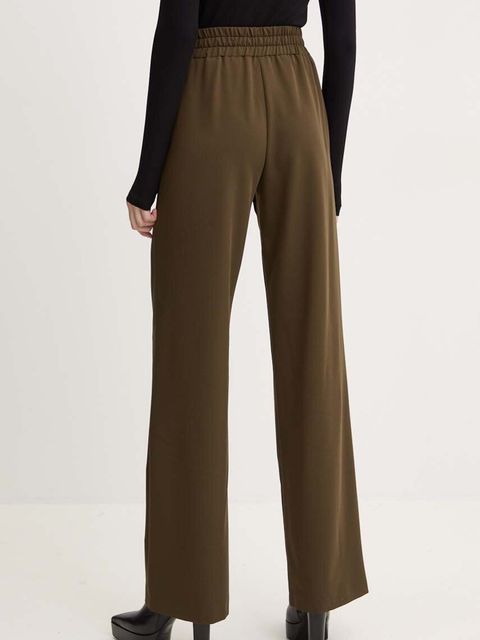 Pinko spodnie damskie kolor zielony proste high waist 104178 A18E