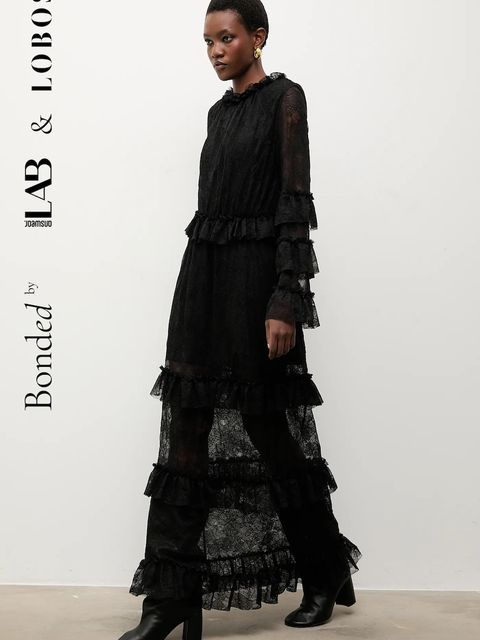 Answear.LAB sukienka kolor czarny maxi rozkloszowana - zdjęcie produktu nr 1