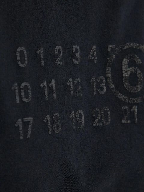 MM6 Maison Margiela Numbers-print cotton T-shirt - Black
