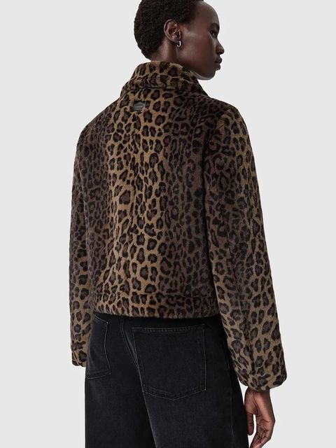 AllSaints kurtka kolor brązowy przejściowa W080OD