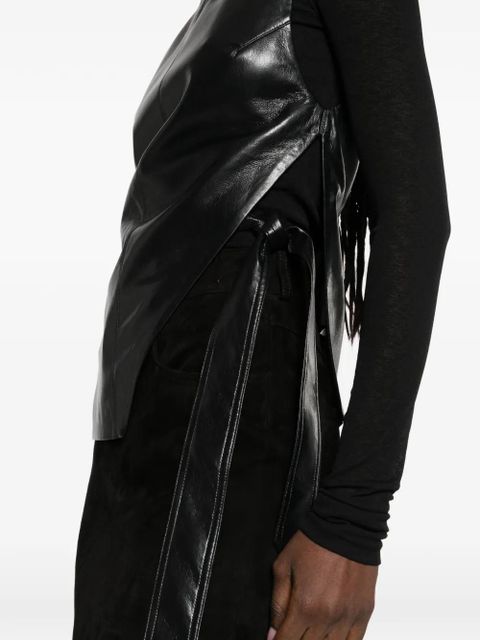 Nanushka long-sleeve tie-detail top - Black