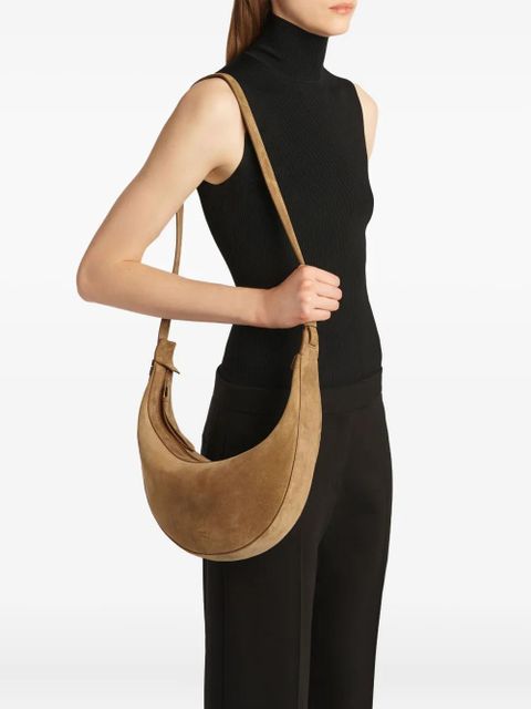 KHAITE mall Augustina crescent zip-top shoulder bag - Neutrals