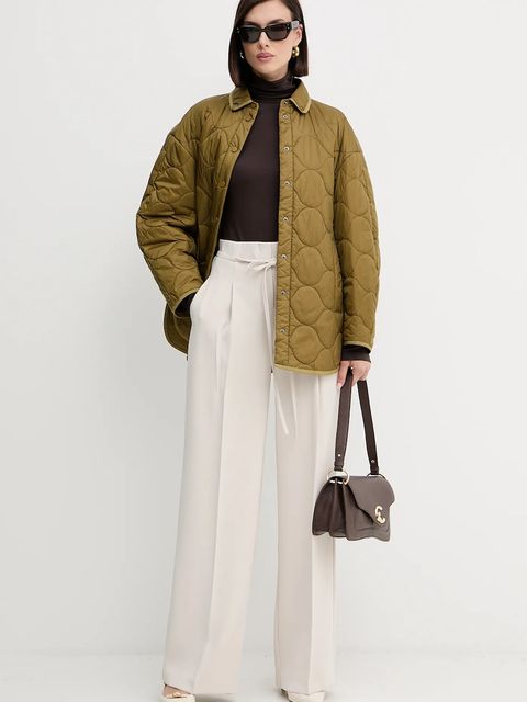 Twinset sweter damski kolor brązowy lekki z golfem 252LI2WAA