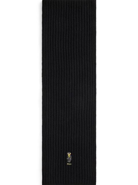 Polo Ralph Lauren szalik z dodatkiem wełny damski kolor czarny wzorzysty 455P04660 - zdjęcie produktu nr 2