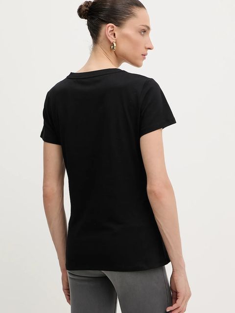 Liu Jo t-shirt bawełniany damski kolor czarny TF5287.JS923 - zdjęcie produktu nr 2